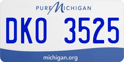MI license plate DKO3525