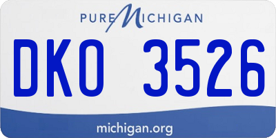 MI license plate DKO3526