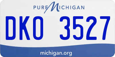 MI license plate DKO3527