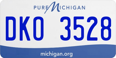 MI license plate DKO3528