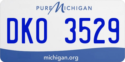 MI license plate DKO3529
