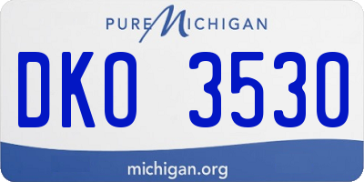 MI license plate DKO3530