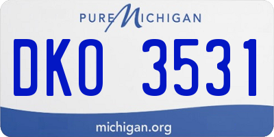MI license plate DKO3531