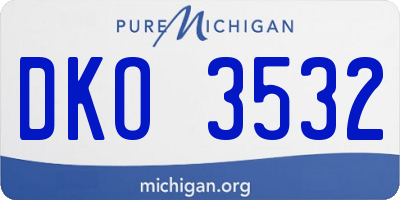 MI license plate DKO3532