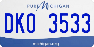 MI license plate DKO3533