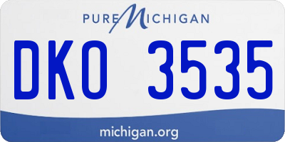 MI license plate DKO3535