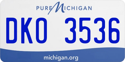 MI license plate DKO3536