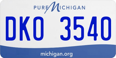 MI license plate DKO3540