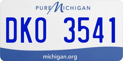 MI license plate DKO3541