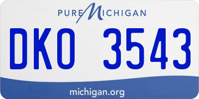 MI license plate DKO3543