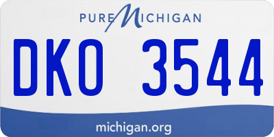 MI license plate DKO3544