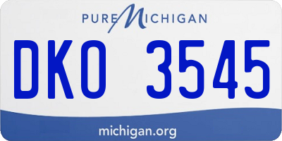 MI license plate DKO3545