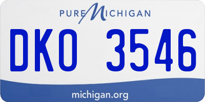 MI license plate DKO3546