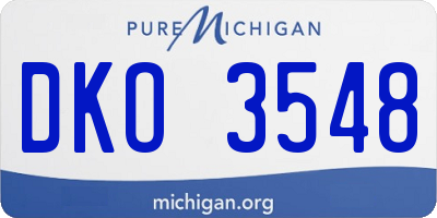 MI license plate DKO3548