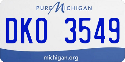 MI license plate DKO3549