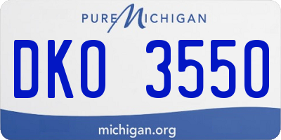 MI license plate DKO3550