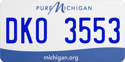 MI license plate DKO3553