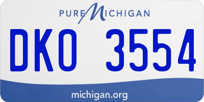 MI license plate DKO3554