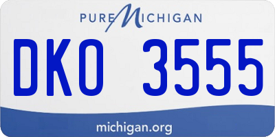 MI license plate DKO3555