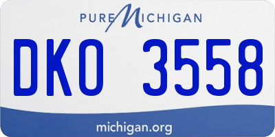 MI license plate DKO3558
