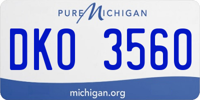 MI license plate DKO3560
