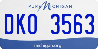 MI license plate DKO3563