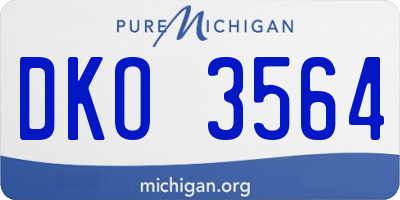 MI license plate DKO3564