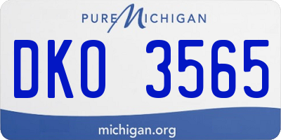MI license plate DKO3565