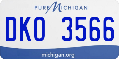 MI license plate DKO3566