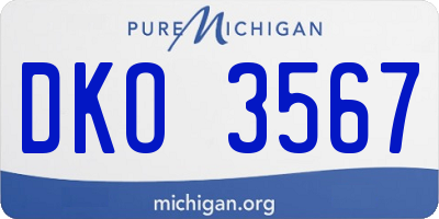 MI license plate DKO3567