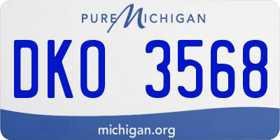 MI license plate DKO3568