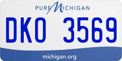 MI license plate DKO3569