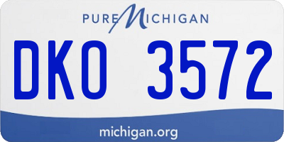 MI license plate DKO3572