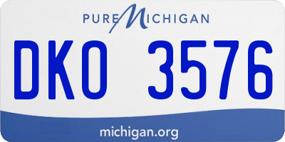 MI license plate DKO3576