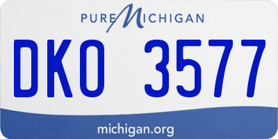 MI license plate DKO3577
