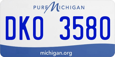 MI license plate DKO3580