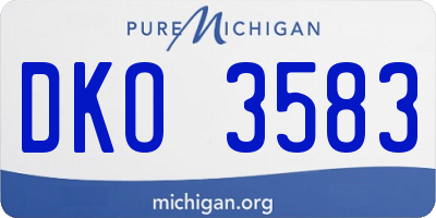MI license plate DKO3583
