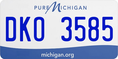MI license plate DKO3585