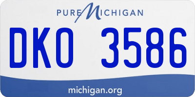 MI license plate DKO3586