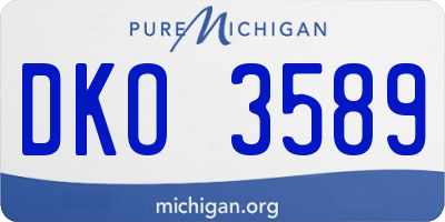 MI license plate DKO3589
