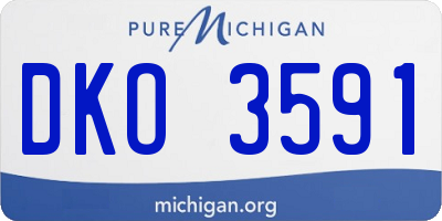MI license plate DKO3591
