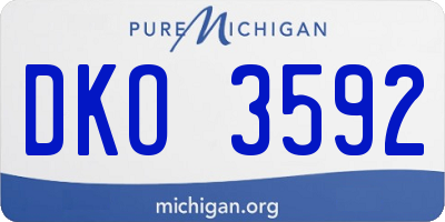 MI license plate DKO3592