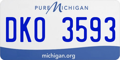 MI license plate DKO3593