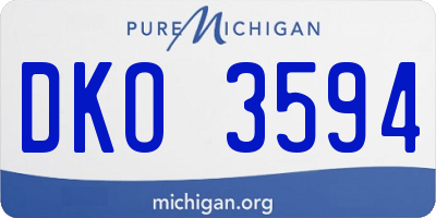 MI license plate DKO3594