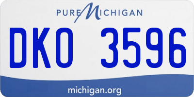 MI license plate DKO3596