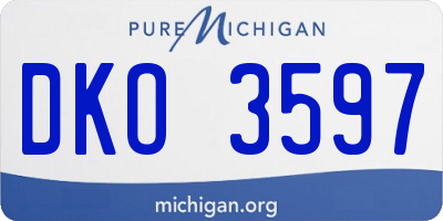 MI license plate DKO3597