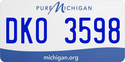 MI license plate DKO3598