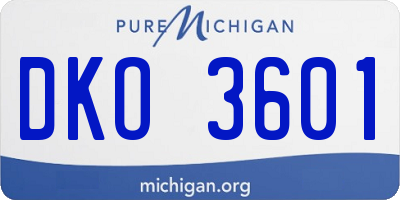 MI license plate DKO3601