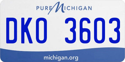 MI license plate DKO3603
