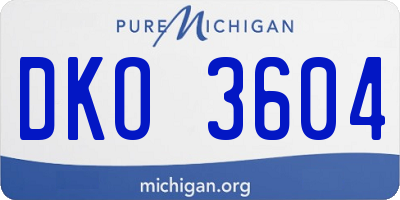 MI license plate DKO3604